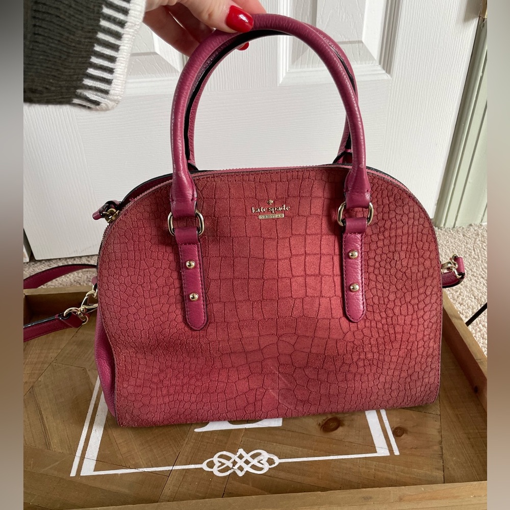 Burgundy Medium Kate Spade Suede/Leather Purse